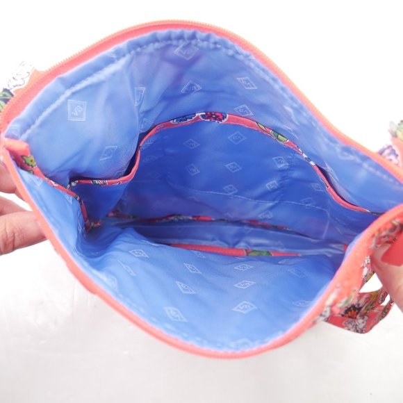 Vera Bradley Mini Hobo Hipster Shoulder Crossbody Bag Purse Coral Floral Spring - Picture 7 of 8